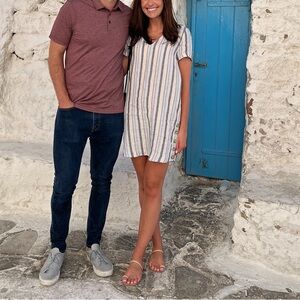 Madewell Linen Side-Button Easy Dress